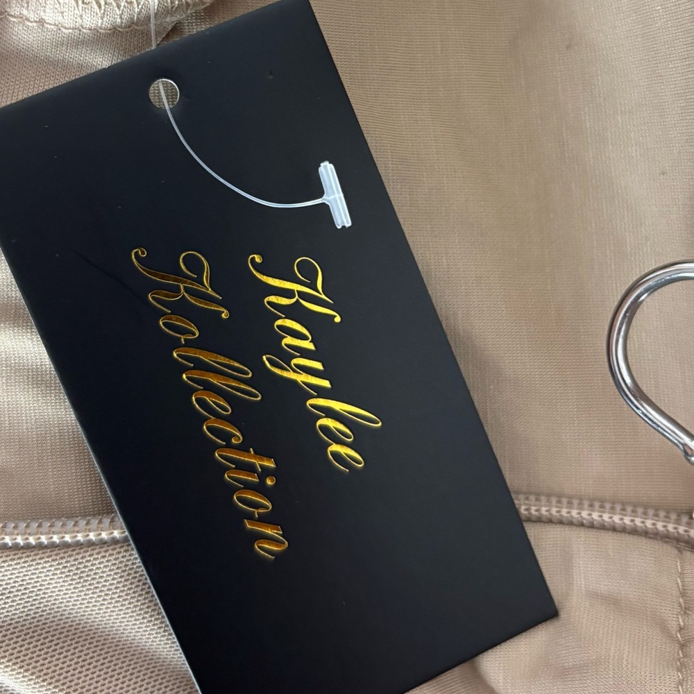 Kaylee Kollection Pants Size Medium Nylon Flare Beige - Picture 5 of 9